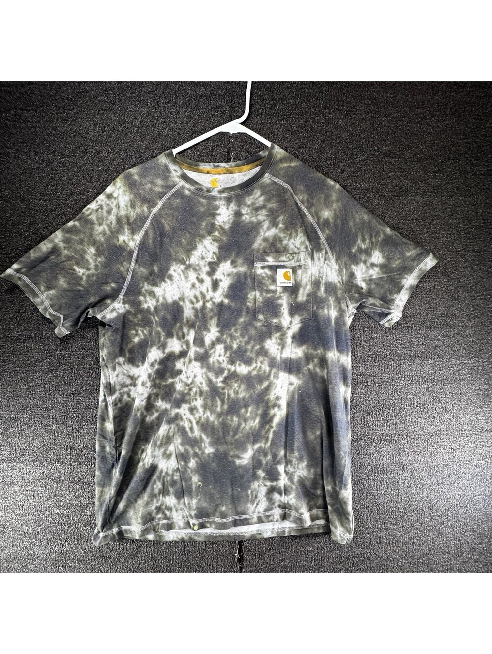 Carhartt Custom Tie-Dye / Acid Wash Pocket T-Shirt (Relaxed Fit, Size Large)